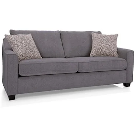 Contemporary Sofa with Wood Feet